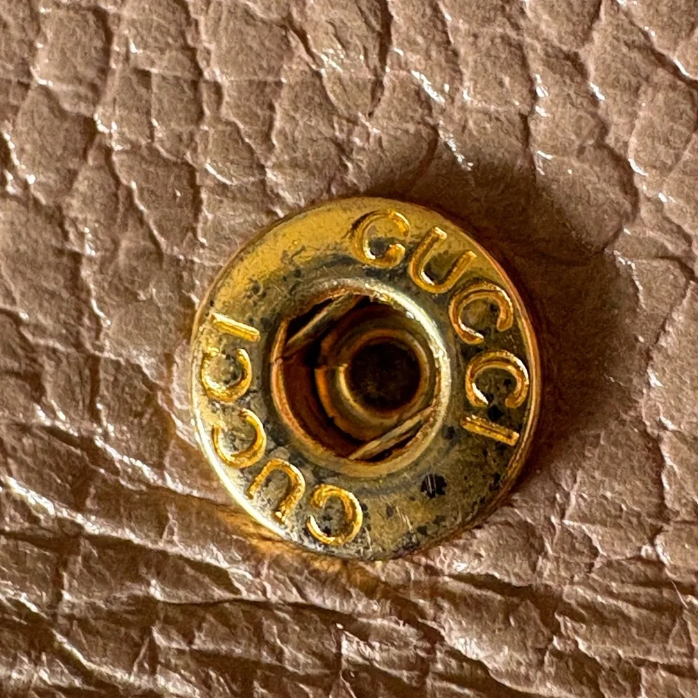 Gucci Taupe Pebbled Leather Wallet with Gold Double G - Picture 8 of 15